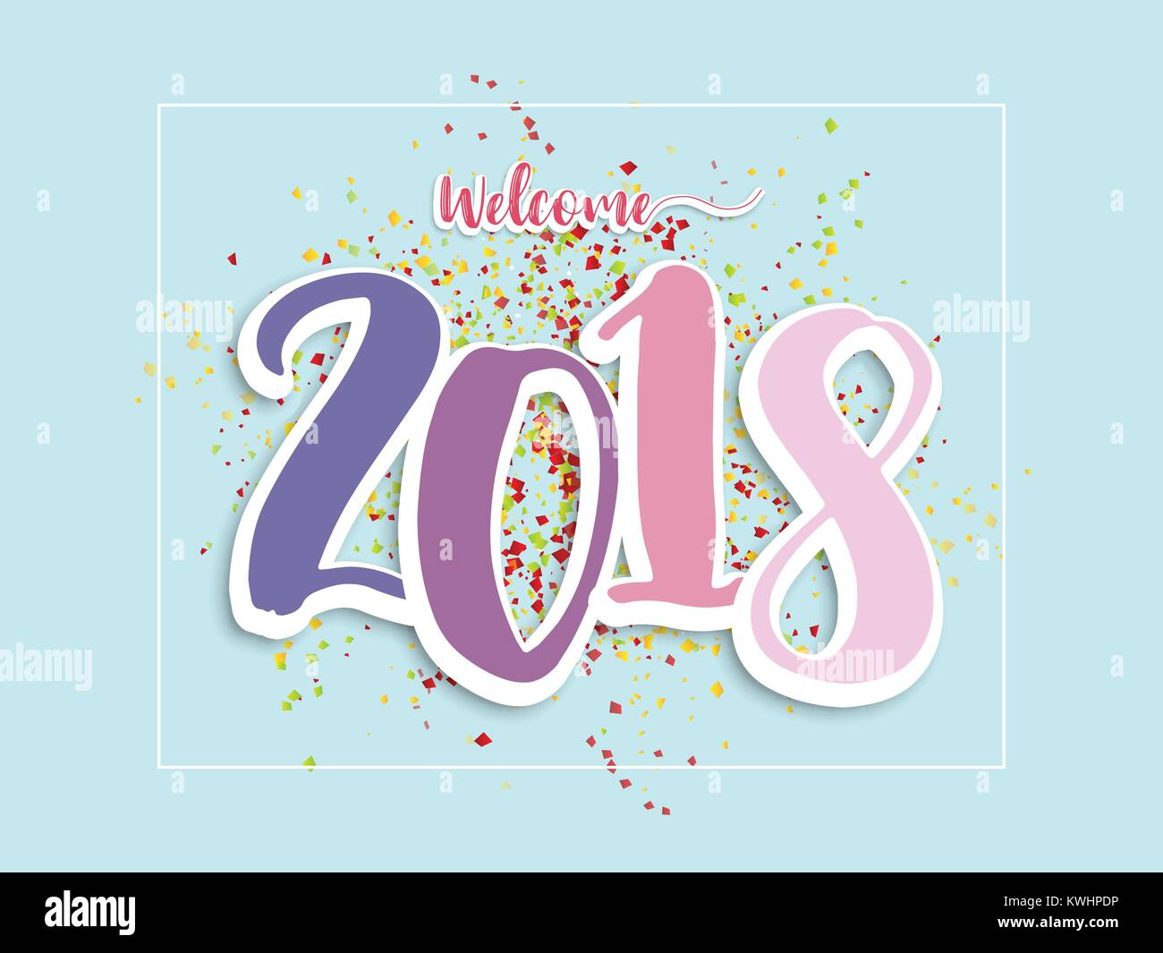 illustration vector of welcome 2018 abstract background with ultra ...