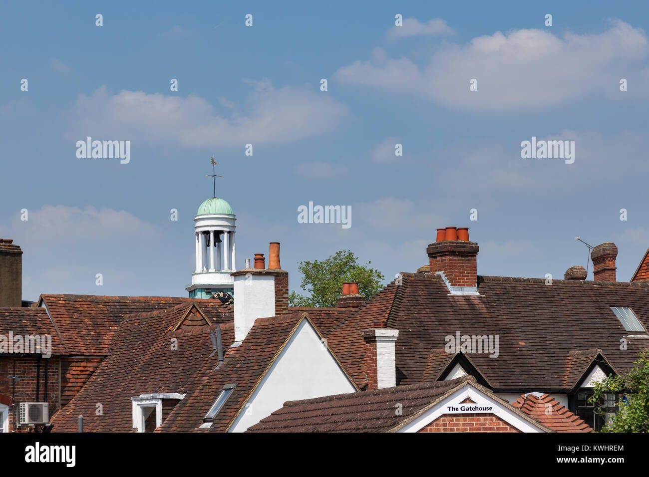 Roof scape over Godalming Surrey UK Stock Photo