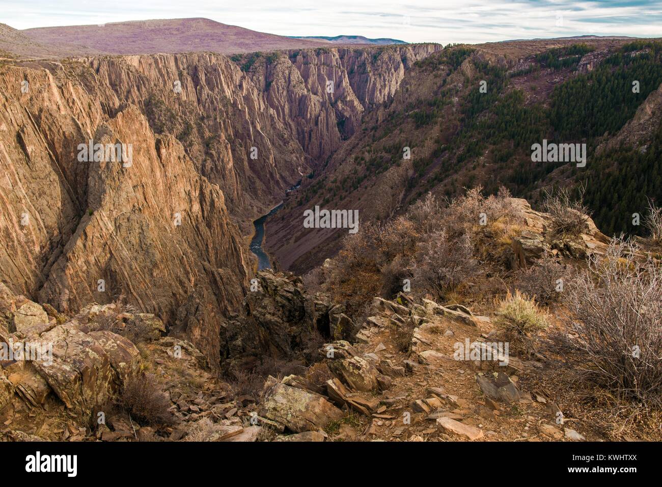 Scenic Black Canyon of the Gunnison National Park in Western Colorado ...