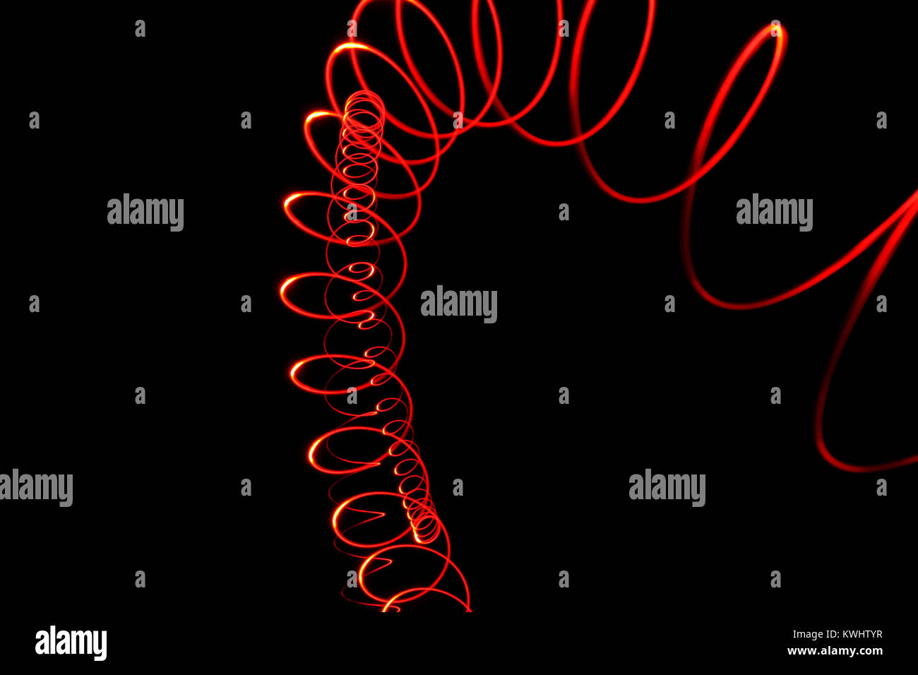 Lightart on black background - Lightpainting Stock Photo
