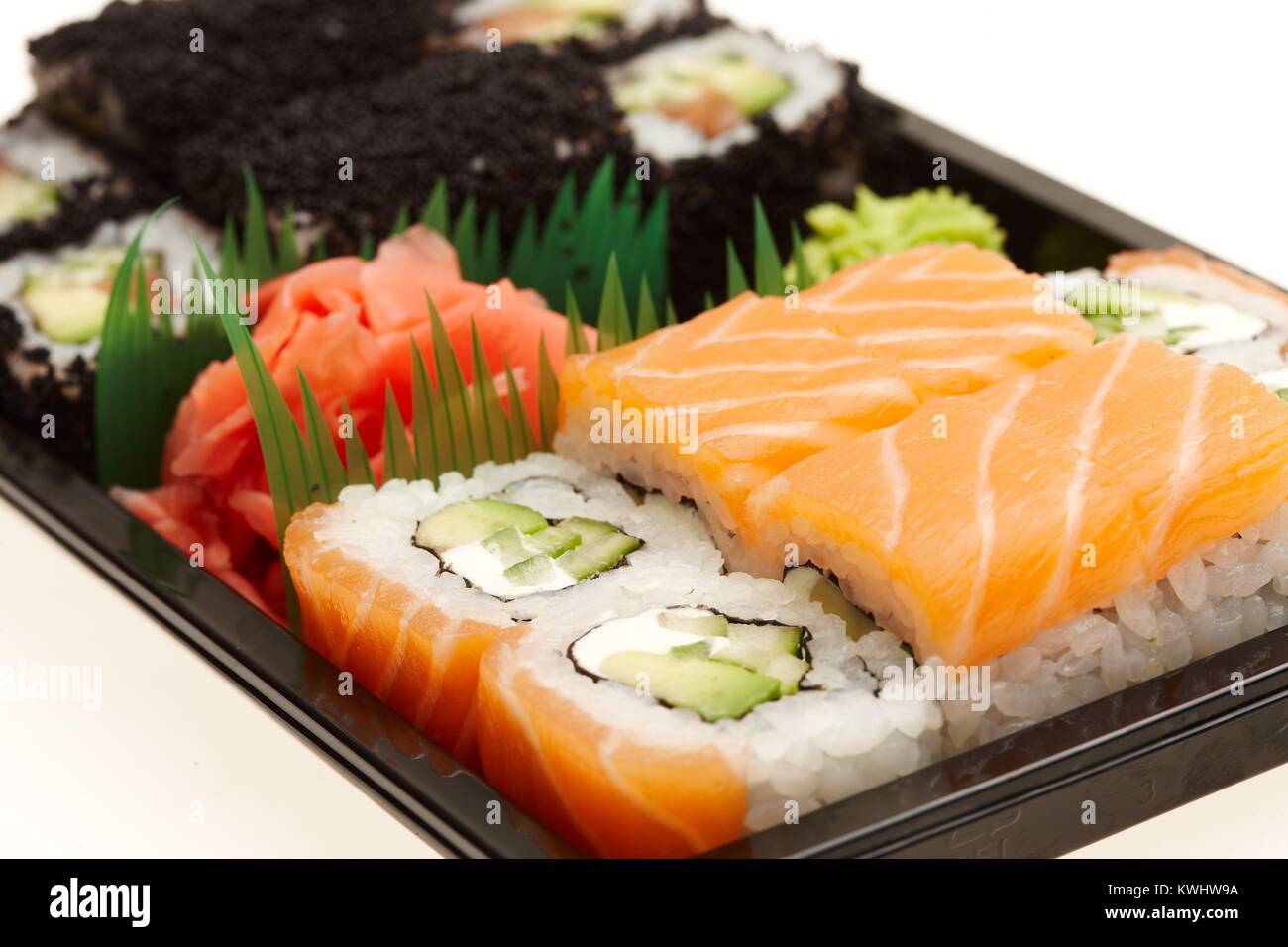 Japanese sushi rolls. Stock Photo