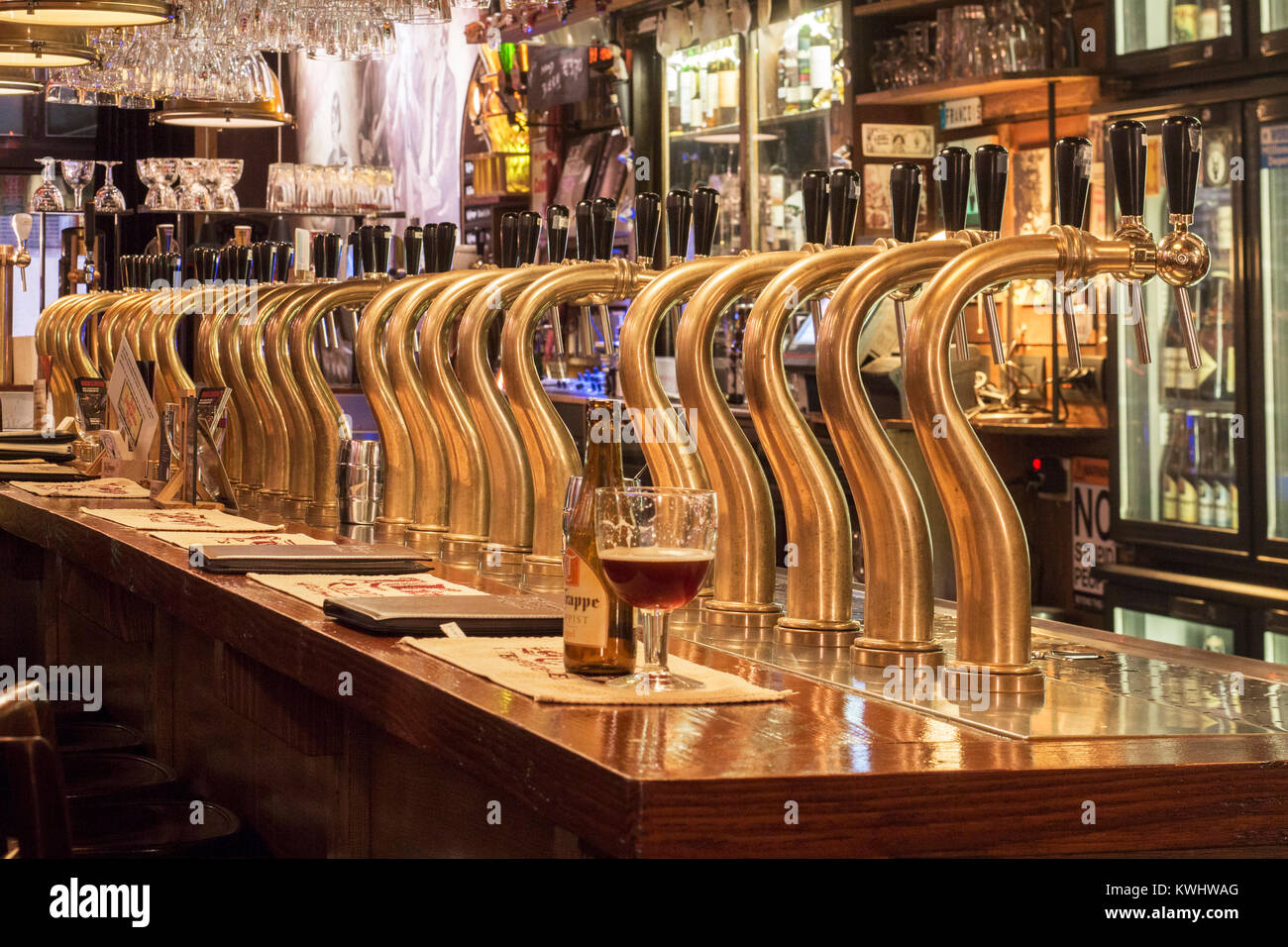 draught beer bar with lots of