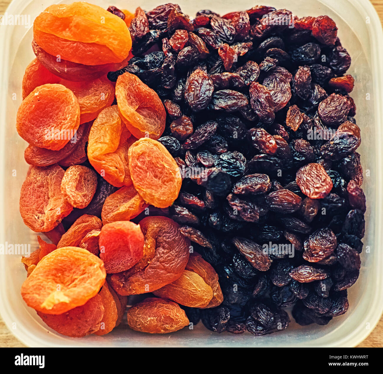 Diet food. Raisins and dried apricots Stock Photo Alamy