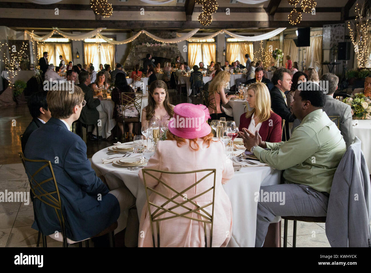 Table 19 is a 2017 American comedy film written and directed by Jeffrey Blitz, from a story originally written by brothers Jay and Mark Duplass. The film stars Anna Kendrick, Craig Robinson, June Squibb, Lisa Kudrow, Stephen Merchant, Wyatt Russell, and Tony Revolori.  This photograph is for editorial use only and is the copyright of the film company and/or the photographer assigned by the film or production company and can only be reproduced by publications in conjunction with the promotion of the above Film. A Mandatory Credit to the film company is required. The Photographer should also be  Stock Photo