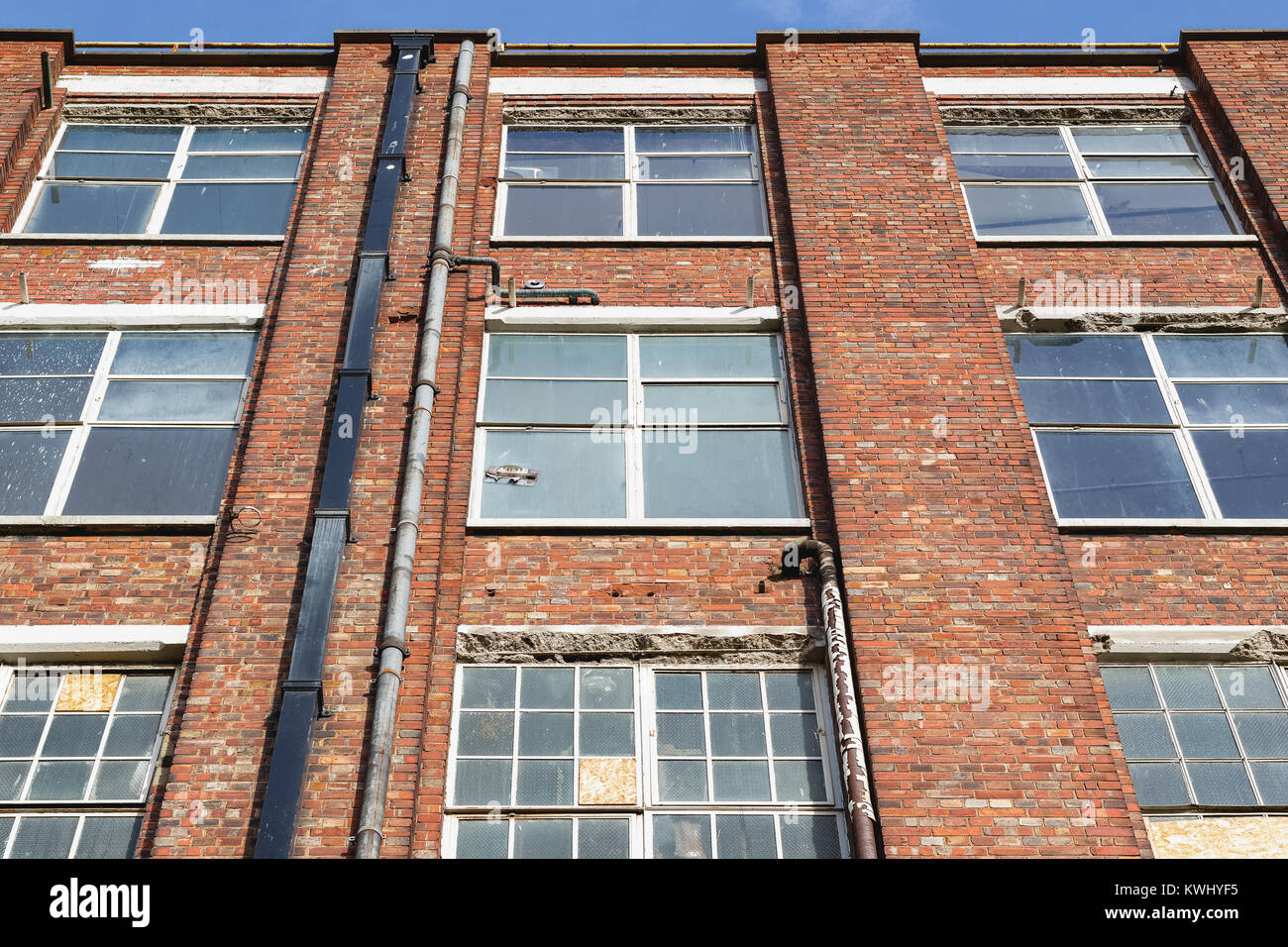 Facade of an abandoned building in the UK Stock Photo