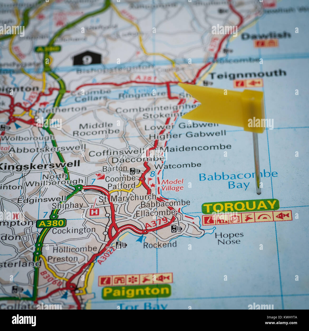 Map Of Babbacombe Torquay Devon Map Stock Photo - Alamy