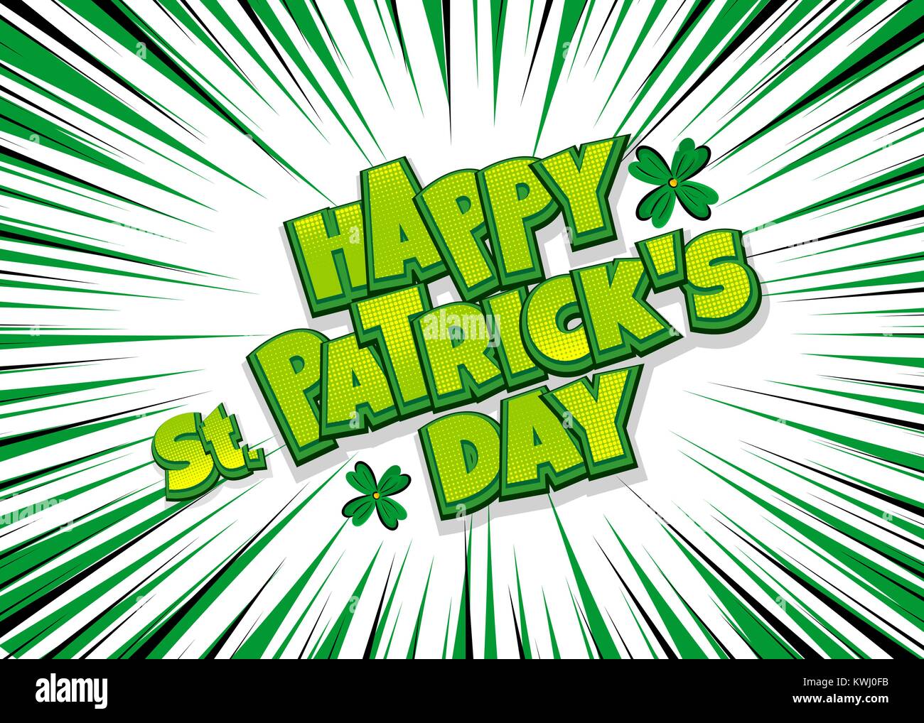 Happy St Patrick day pop art Stock Vector