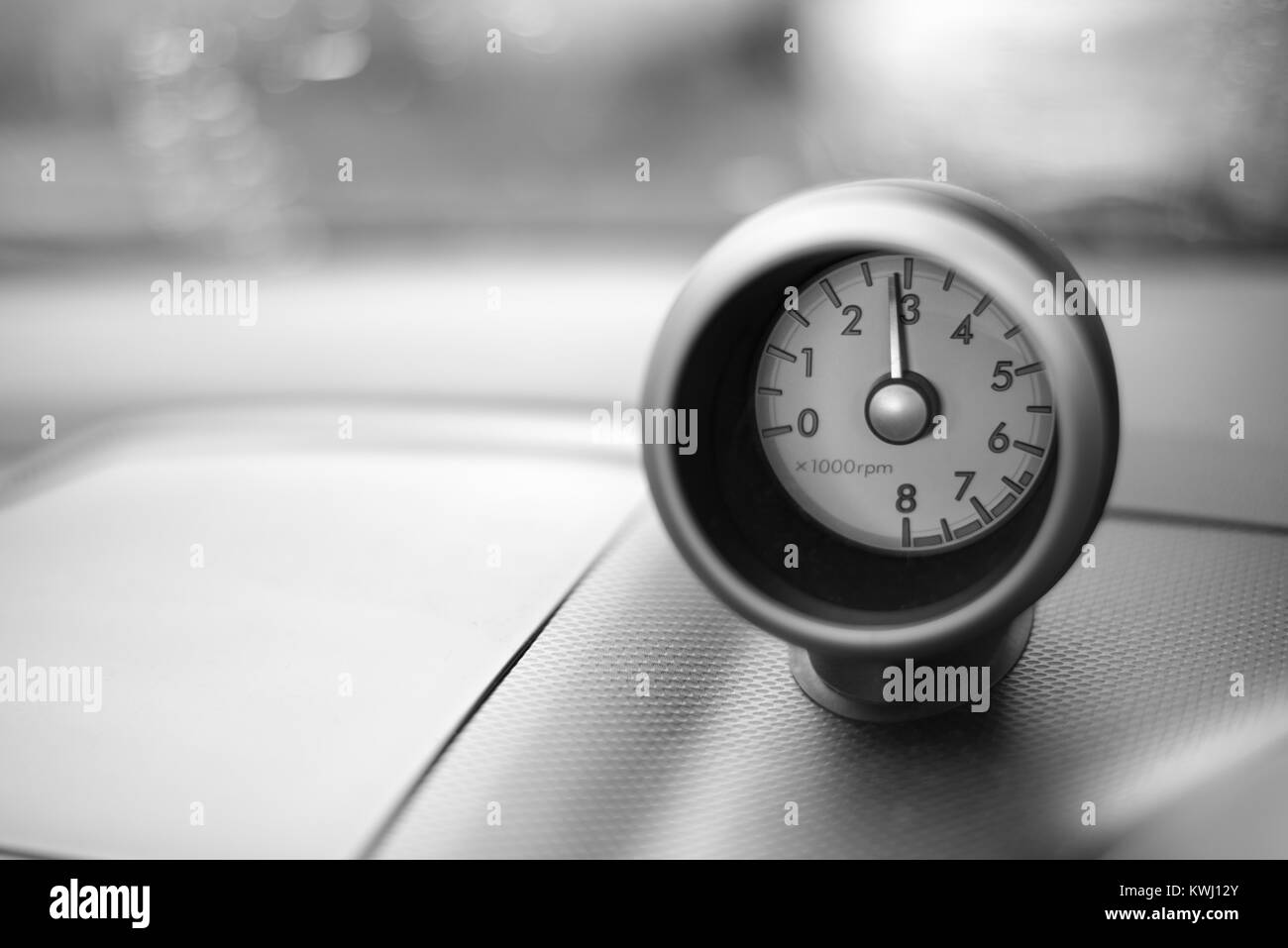 RPM Gauge Car Dashboard Stock Photo Alamy