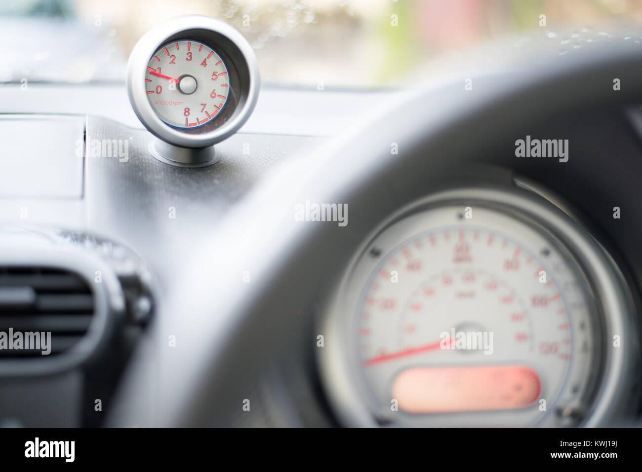 RPM Gauge Car Dashboard Stock Photo Alamy