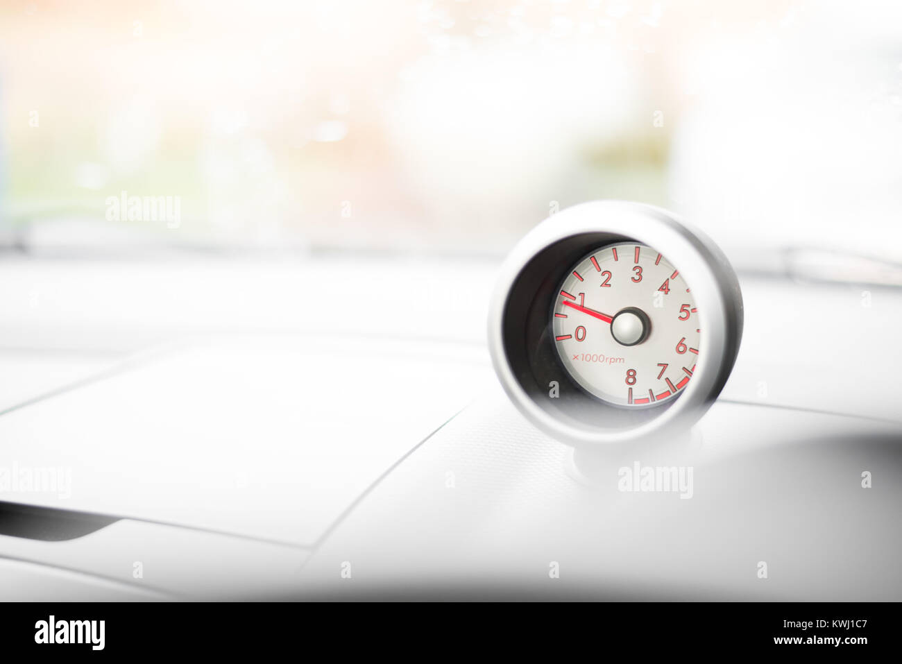 RPM Gauge Car Dashboard Stock Photo Alamy