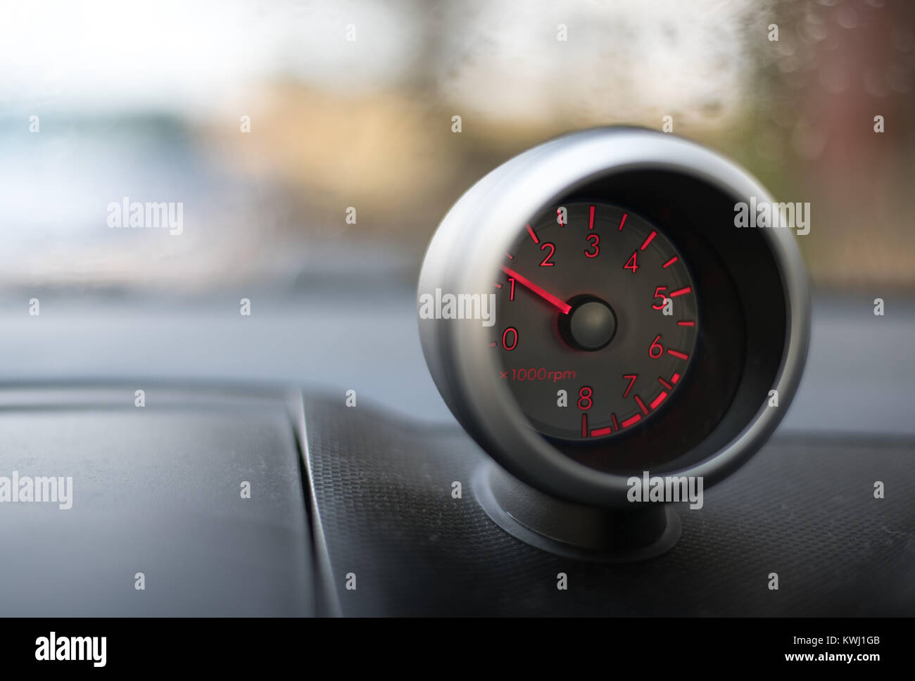RPM Gauge Car Dashboard Stock Photo Alamy