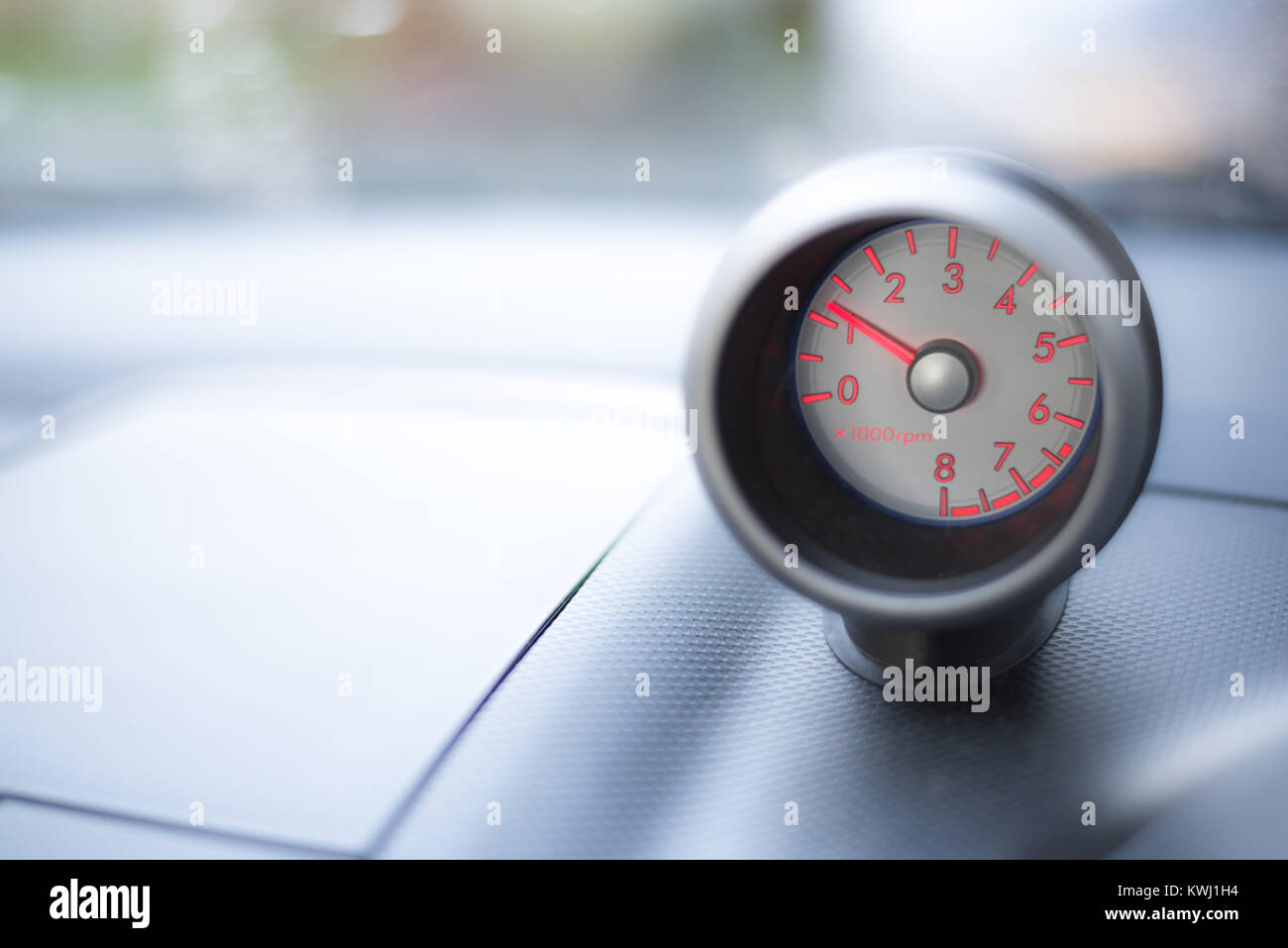 RPM Gauge Car Dashboard Stock Photo Alamy