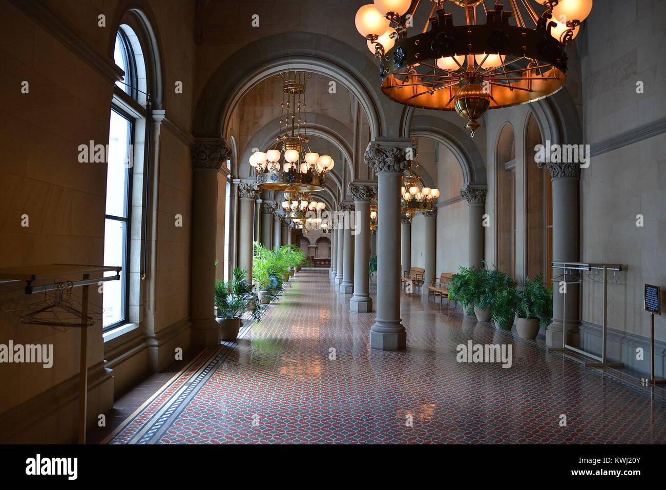 The interior of the New York State Capitol Building at the Capitol ...