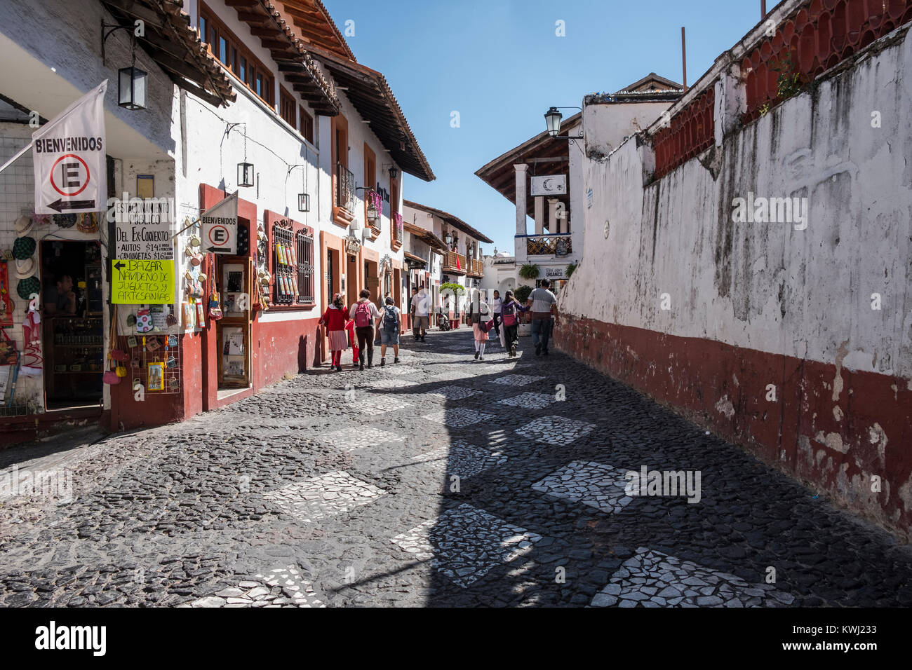 Streets of Taxco de Alarcon, State of Guerrero, Mexico Stock Photo