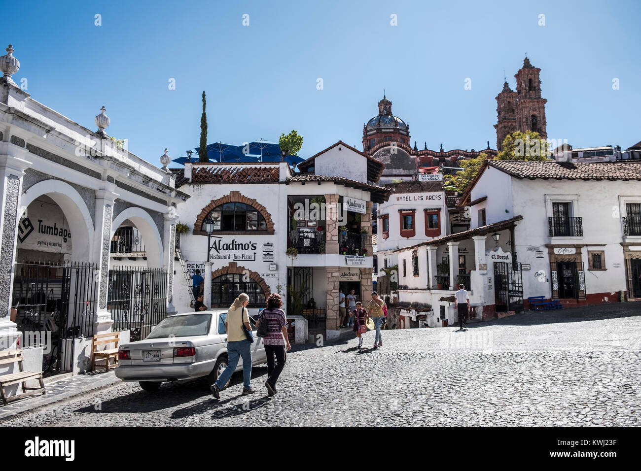 Streets of Taxco de Alarcon, State of Guerrero, Mexico Stock Photo
