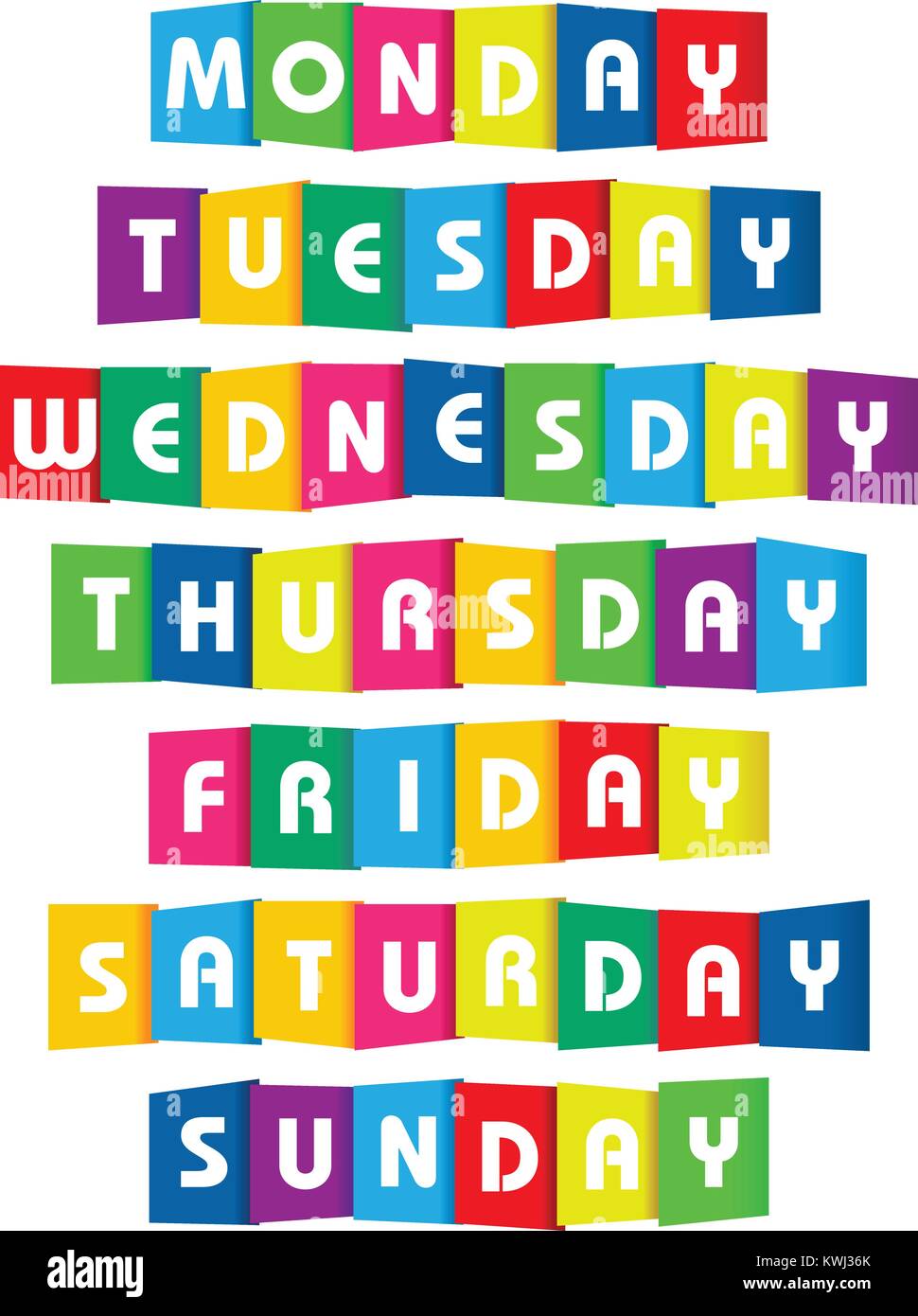 Week day paper text on a white background Stock Vector Image & Art Alamy