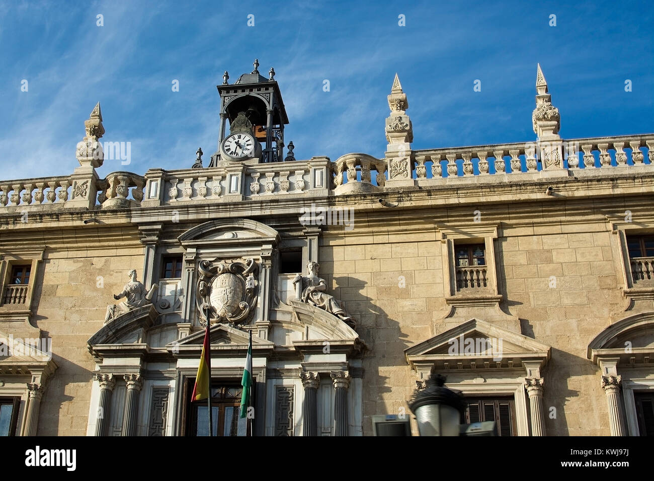 GRANADA, ANDALUCIA, SPAIN - DECEMBER 20, 2017: High Court of Andalusia classical style building on December 20, 2017 in Granada, Andalucia, Spain Stock Photo