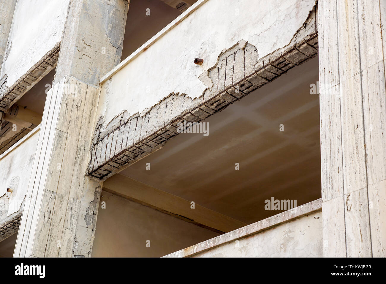 Structure of an abandoned unfinished concrete building. Stock Photo