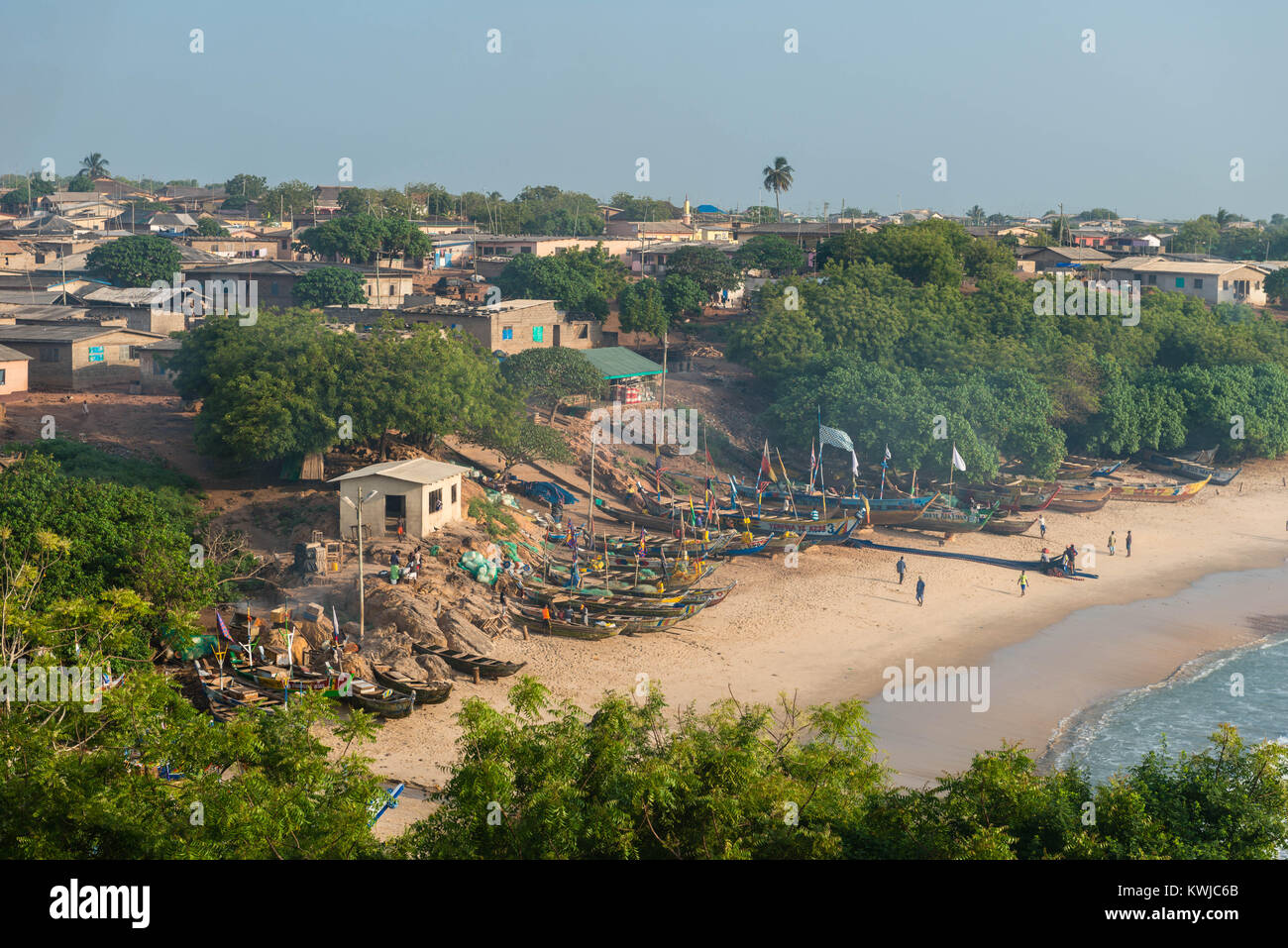 Small town of Senya Beraku, Gold Coast, Central Region, Ghana, Africa Stock Photo