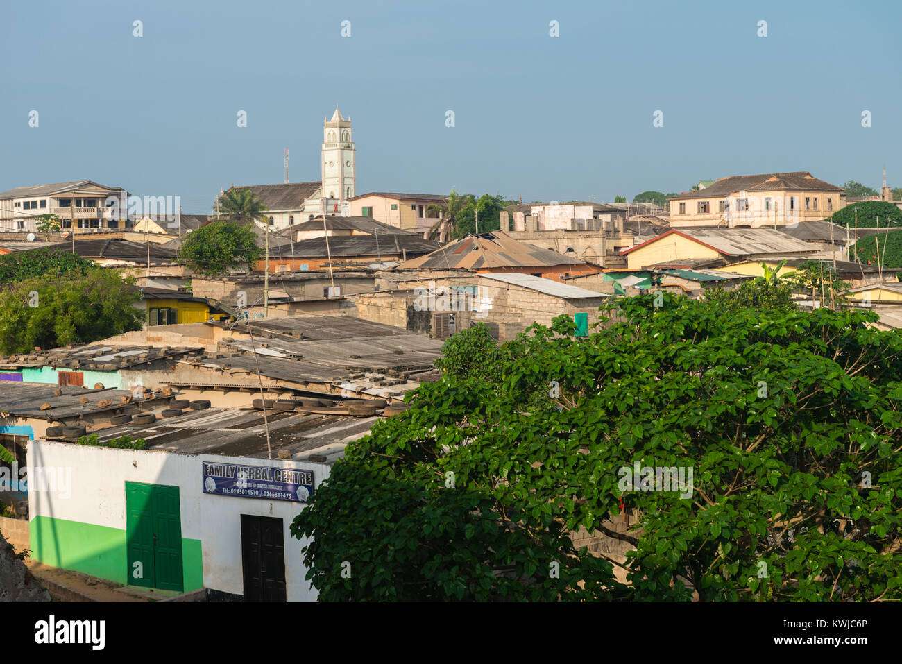 Small town of Senya Beraku, Gold Coast, Central Region, Ghana, Africa Stock Photo