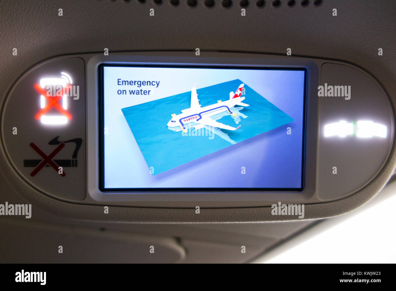 Recorded screening of aeroplane aircraft airplane air plane flight