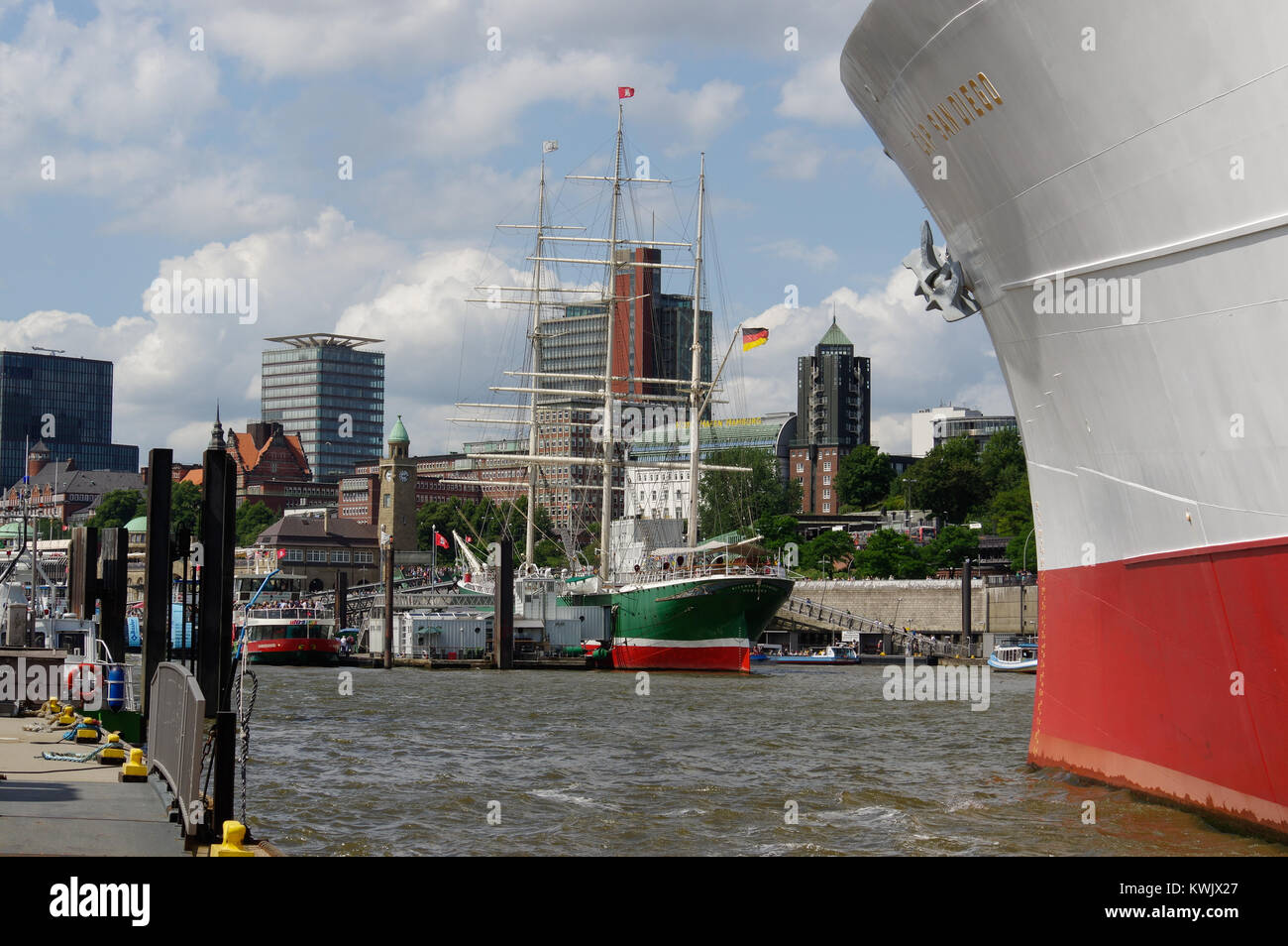 HAMBURG, GERMANY - JULY 18, 2015: MS Cap San Diego is a general cargo ship, situated as museum in - St Pauli Stock Photo