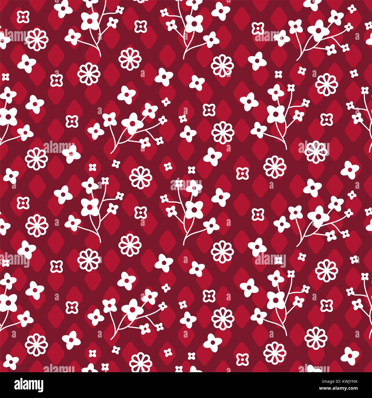 Tiny red color floral seamless simple vector pattern Stock Vector Image ...