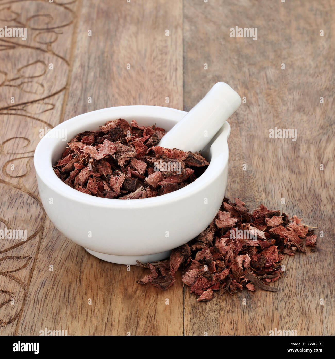 Blue flag root herb used in alternative herbal medicine to ease