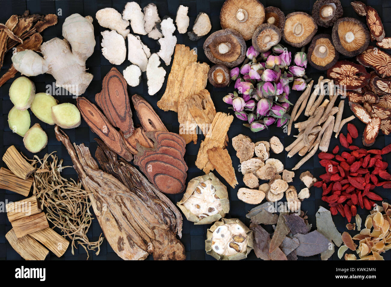 Traditional chinese herbs used in alternative herbal medicine forming a