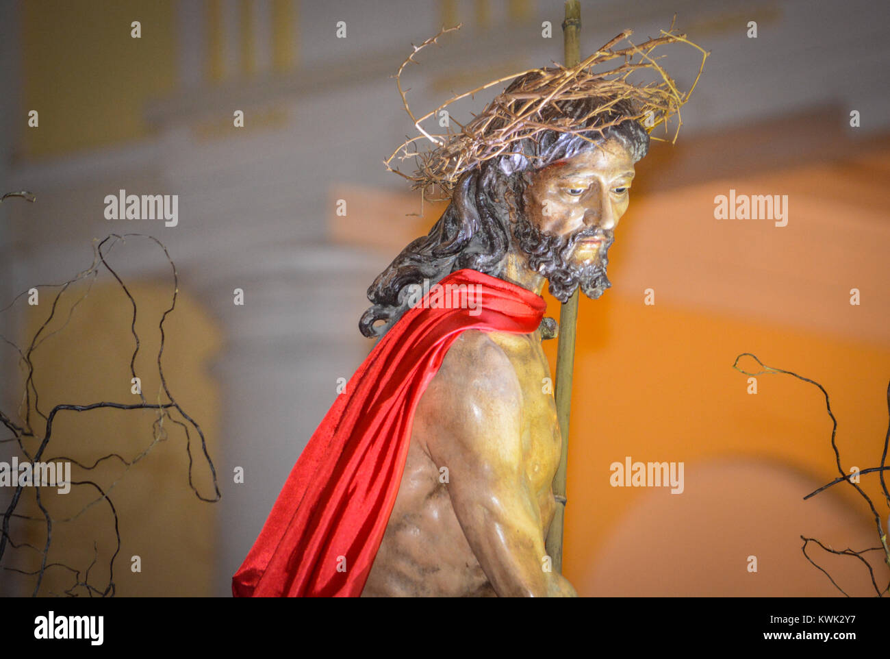 Statue of Jesus Christ in the Cathedral San Juan Bautista, Old San Juan, Puerto Rico Stock Photo