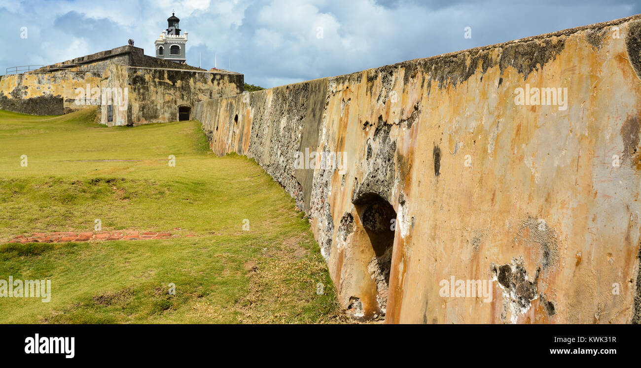 Old San Juan, San Felipe del Morro Fortress, Puerto Rico Stock Photo