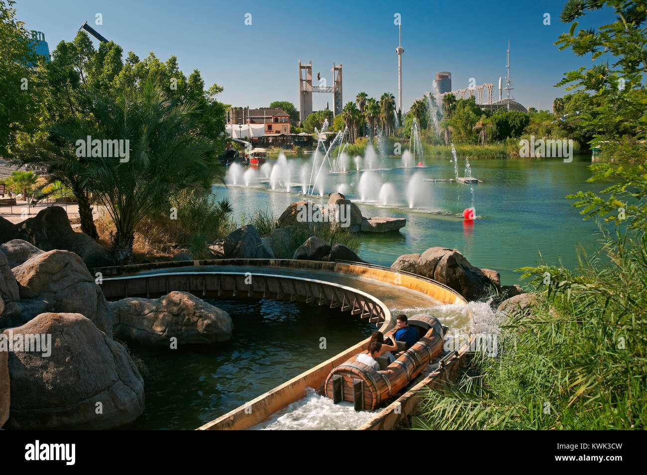 Isla Magica (Magic Island) Theme Park, Anaconda attraction ride next