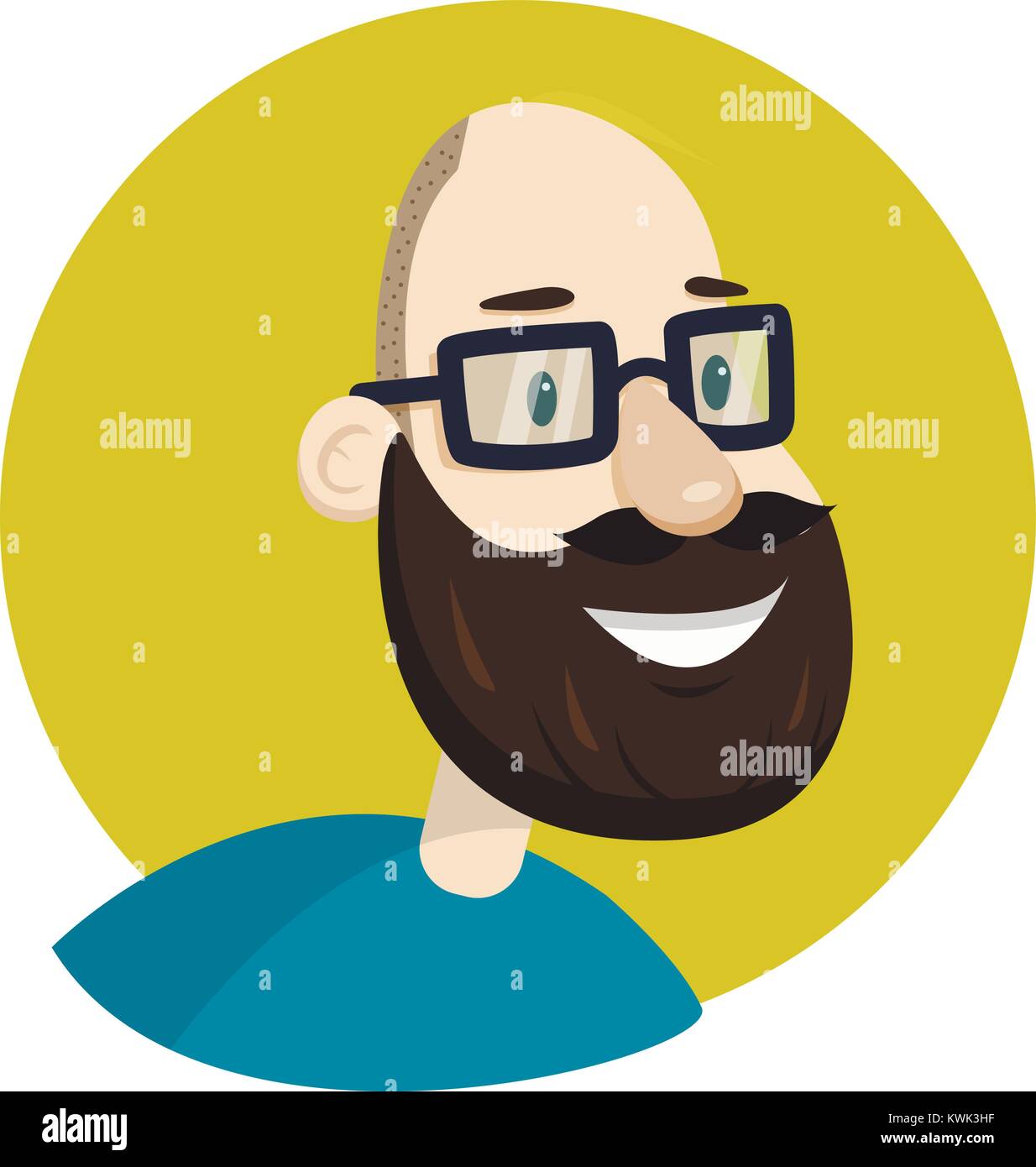 Man with glasses and beard . Bald man Stock Vector Image & Art - Alamy Man with glasses and beard . Bald man Stock Vector Image & Art - Alamy