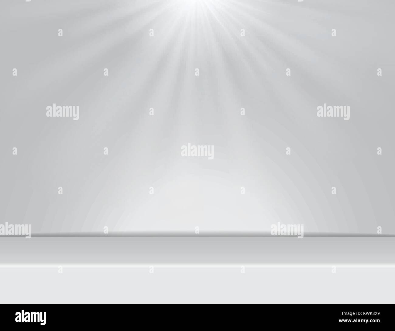 light white studio room background with lighting above, Vector illustration Stock Vector