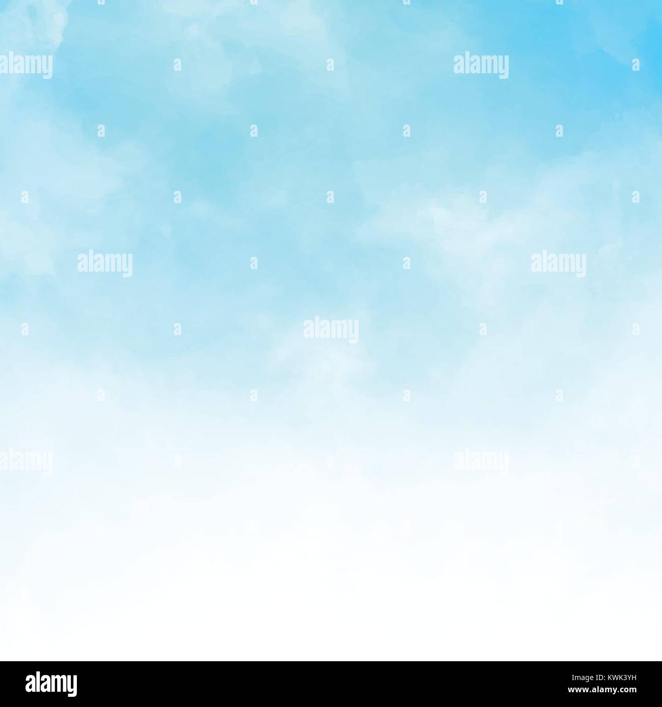 White cloud detail in blue sky vector illustration background with copy ...