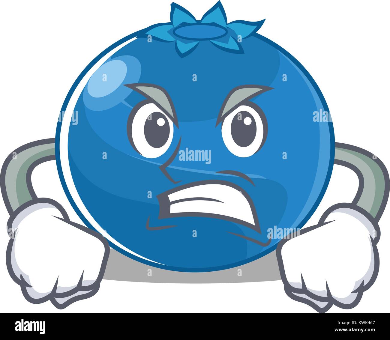Angry blueberry character cartoon style Stock Vector