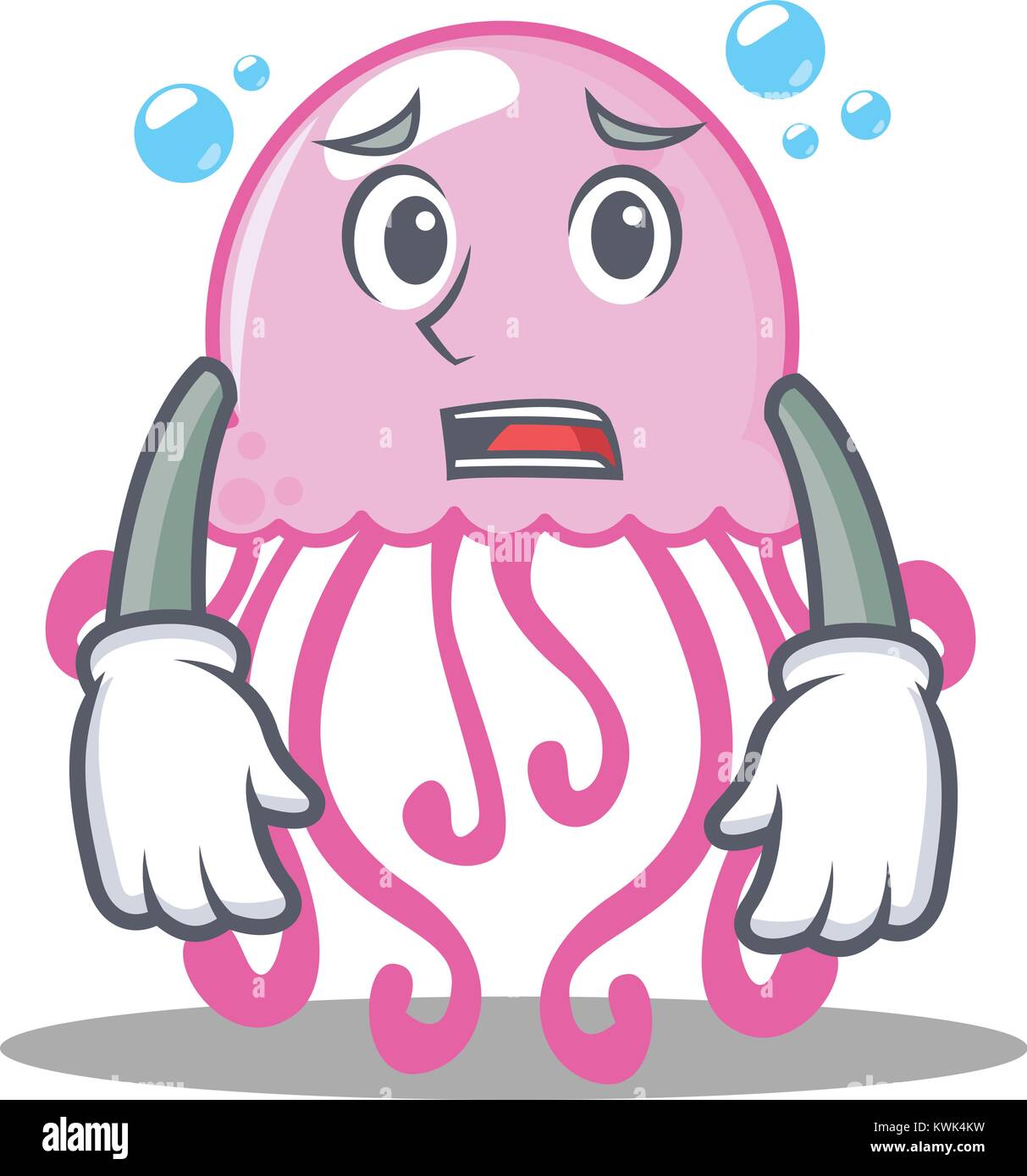 Afraid cute jellyfish character cartoon Stock Vector Image & Art Alamy