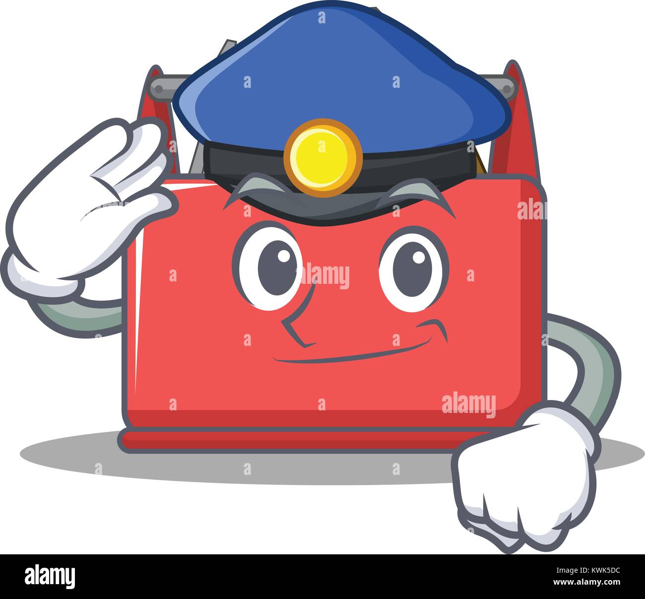 Police tool box character cartoon Stock Vector