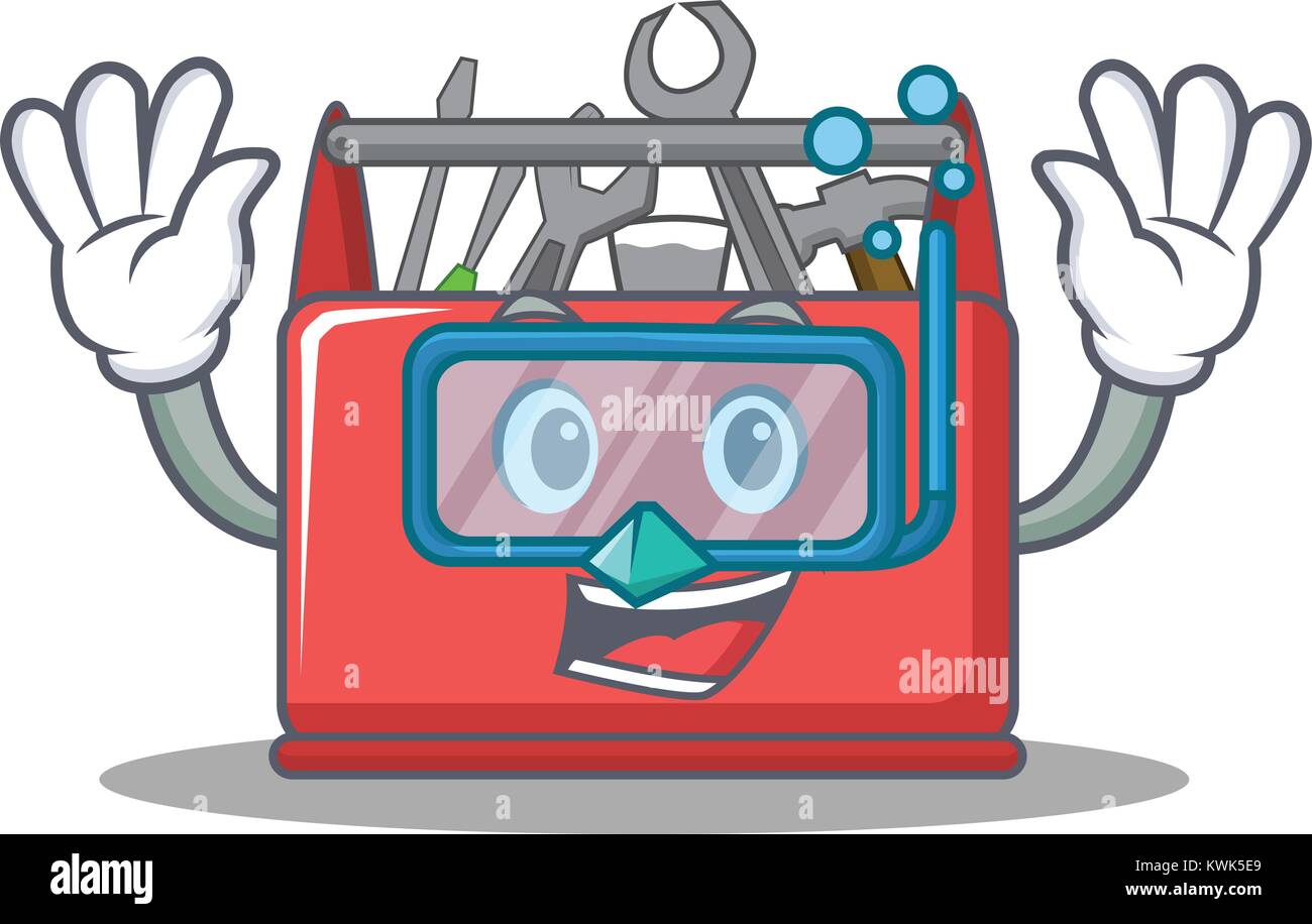 Diving tool box character cartoon Stock Vector Image & Art Alamy