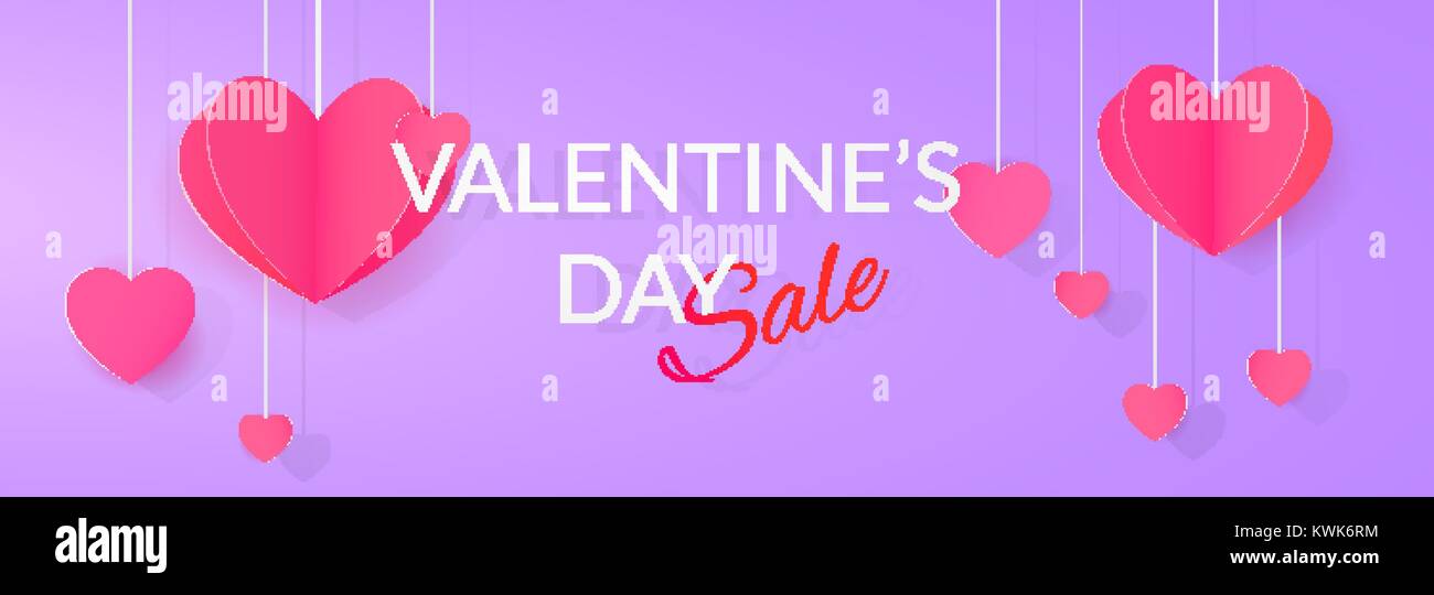 Valentine S Day Annual Sale Banner Bright Design Stock Vector Art