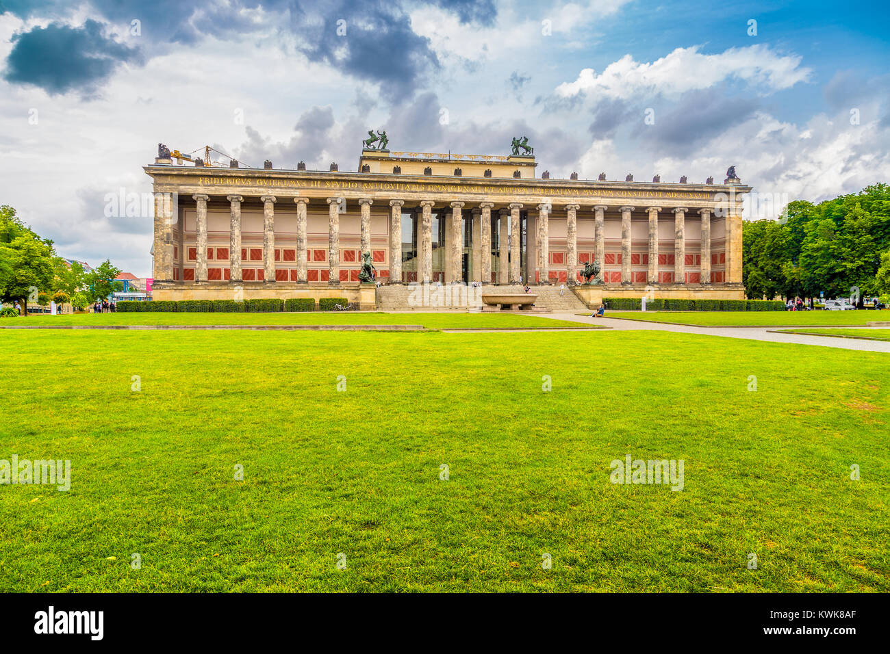 Historic Altes Museum (Old Museum) with Lustgarten public park at famous Museum Island on a beautiful sunny day in summer, central Berlin, Germany Stock Photo