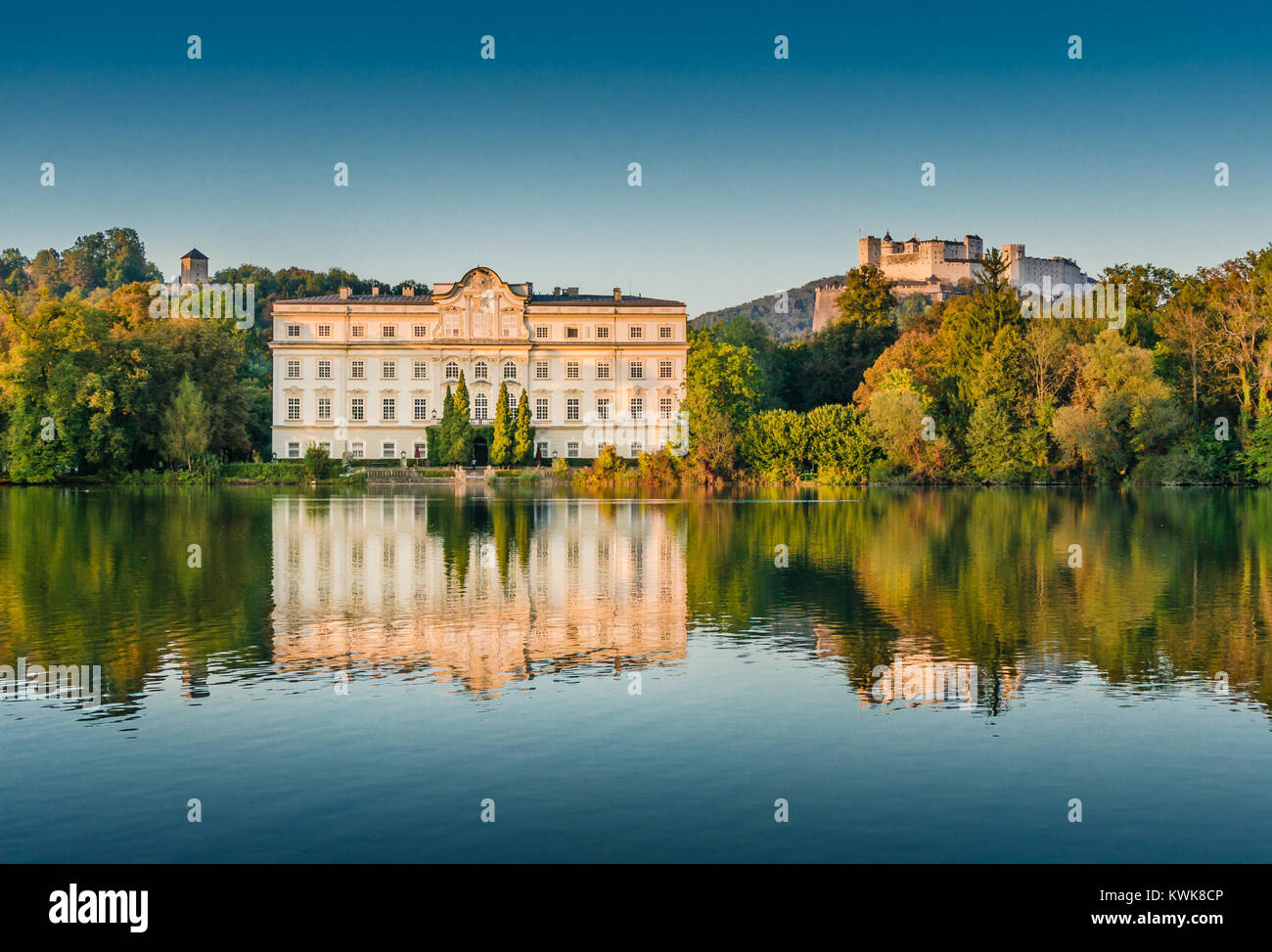 Famous Schloss Leopoldskron, location to Karl Lagerfeld's Paris-Salzburg  catwalk presentation show to showcase the new Chanel Métiers d'Art 2014/15  fa Stock Photo - Alamy