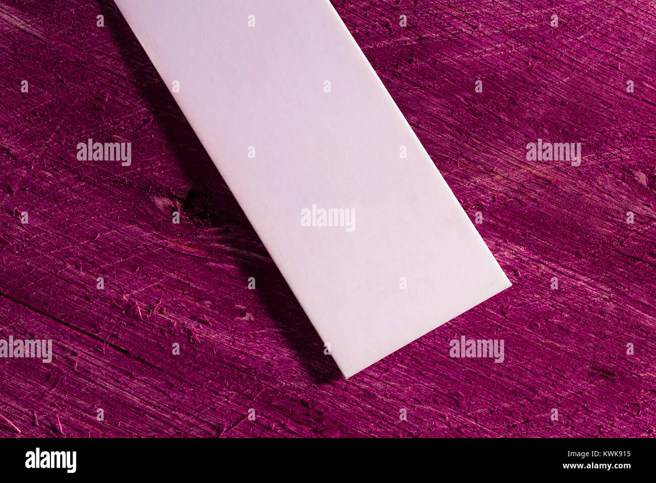 textile label, white cardboard business card Stock Photo