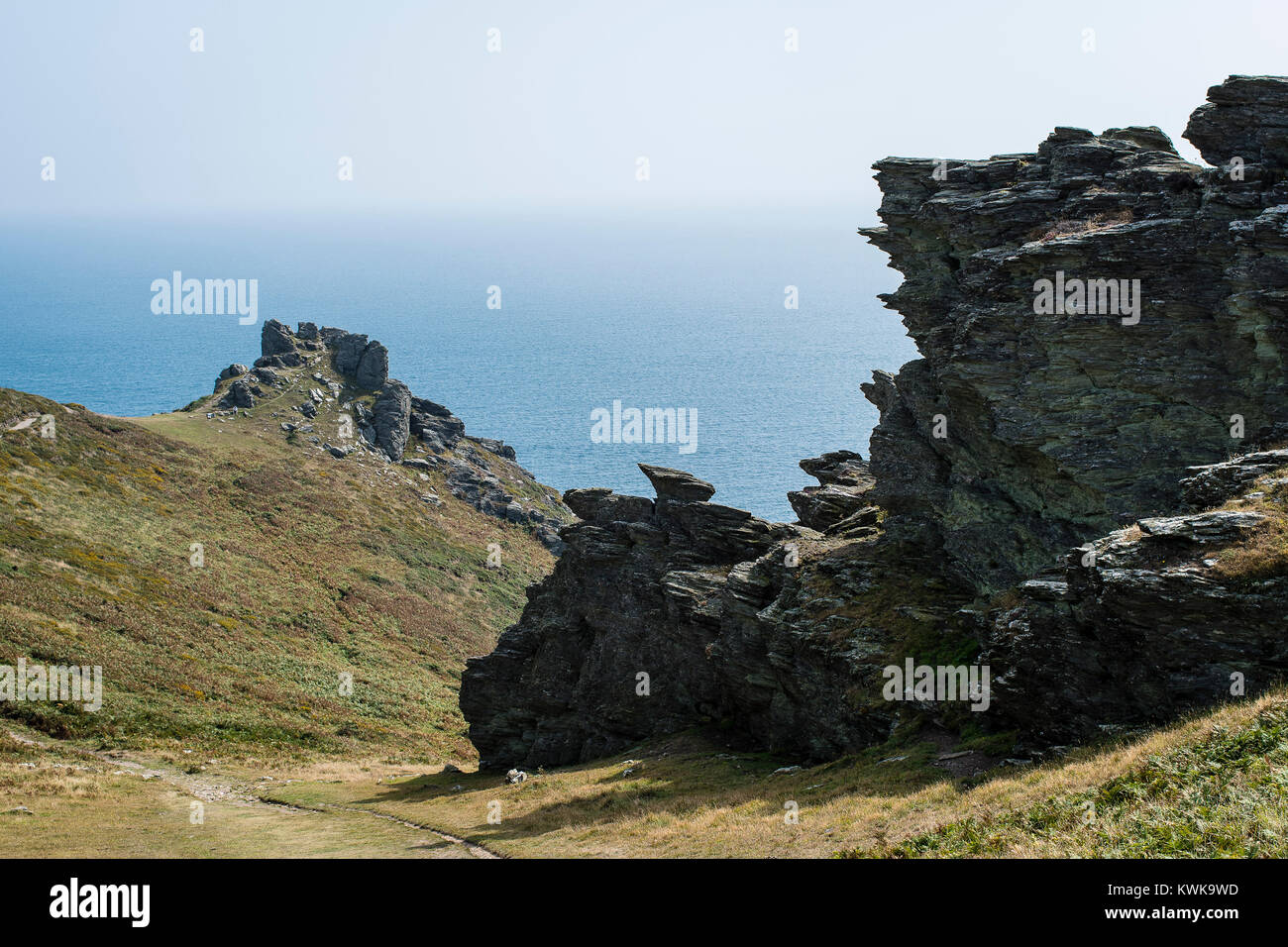 View of English Channel from Bolt Head, South Hams, Devon, England, UK Stock Photo