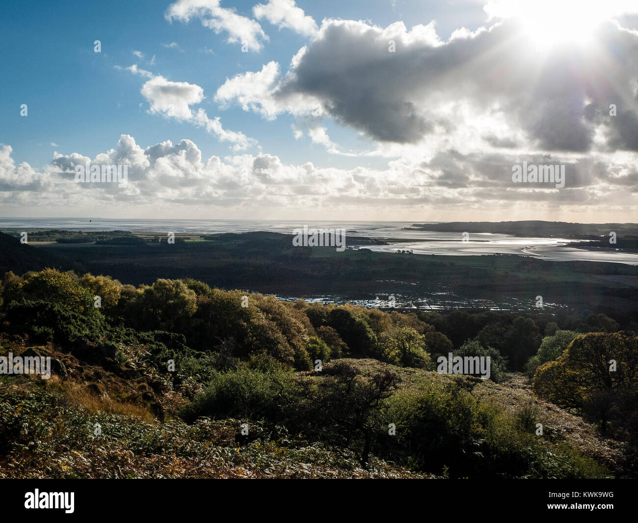 View of Leven Estuary, Cumbria, England, UK Stock Photo
