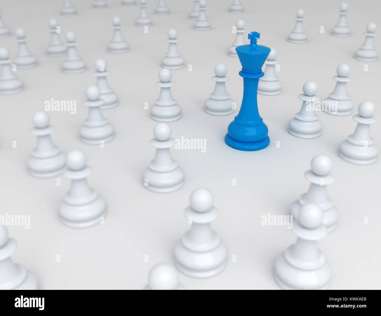 Blue chess king standing out - Business conceptual background Stock Photo