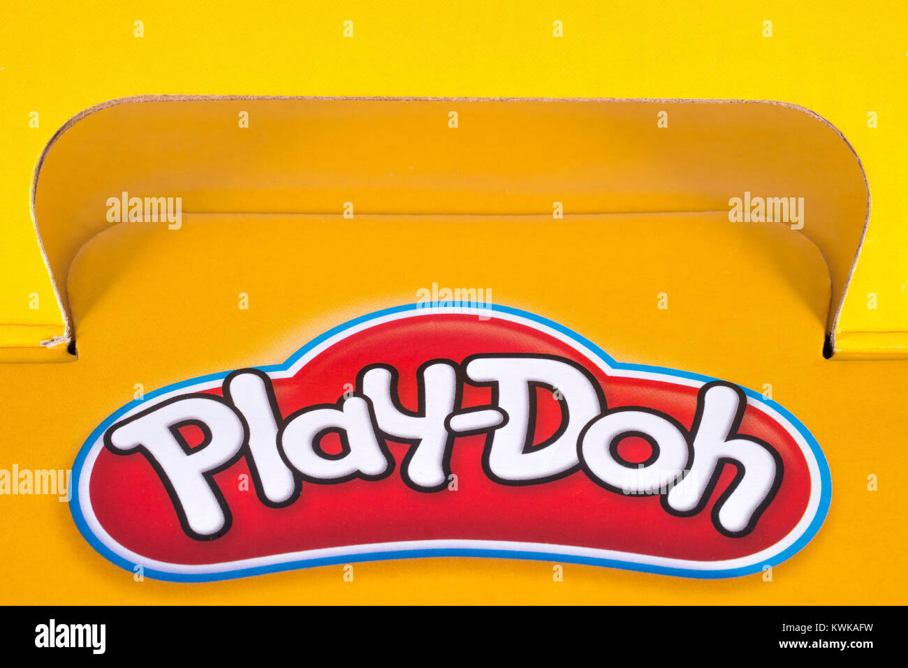 LONDON UK DECEMBER 18TH 2017 A close up of the Play Doh logo on the packaging of one of its products on 18th December 2017. The product is owned Stock Photo Alamy