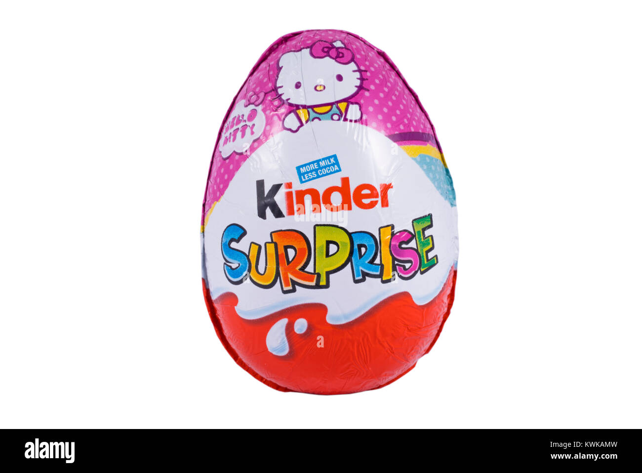 LONDON, UK - DECEMBER 18TH 2017: A Kinder Surprise, or also known as a Kinder Egg, manufactured by Italian company Ferrero, on 18th December 2017. Stock Photo