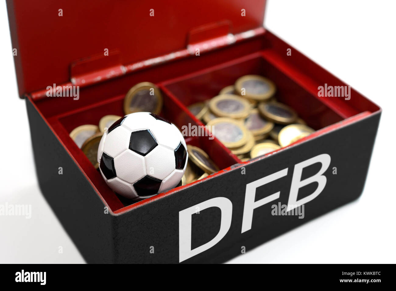Black cash with label German Football Association, Symbolic photo German Football Association scandal, Schwarze Kasse mit Aufschrift DFB, Symbolfoto D Stock Photo