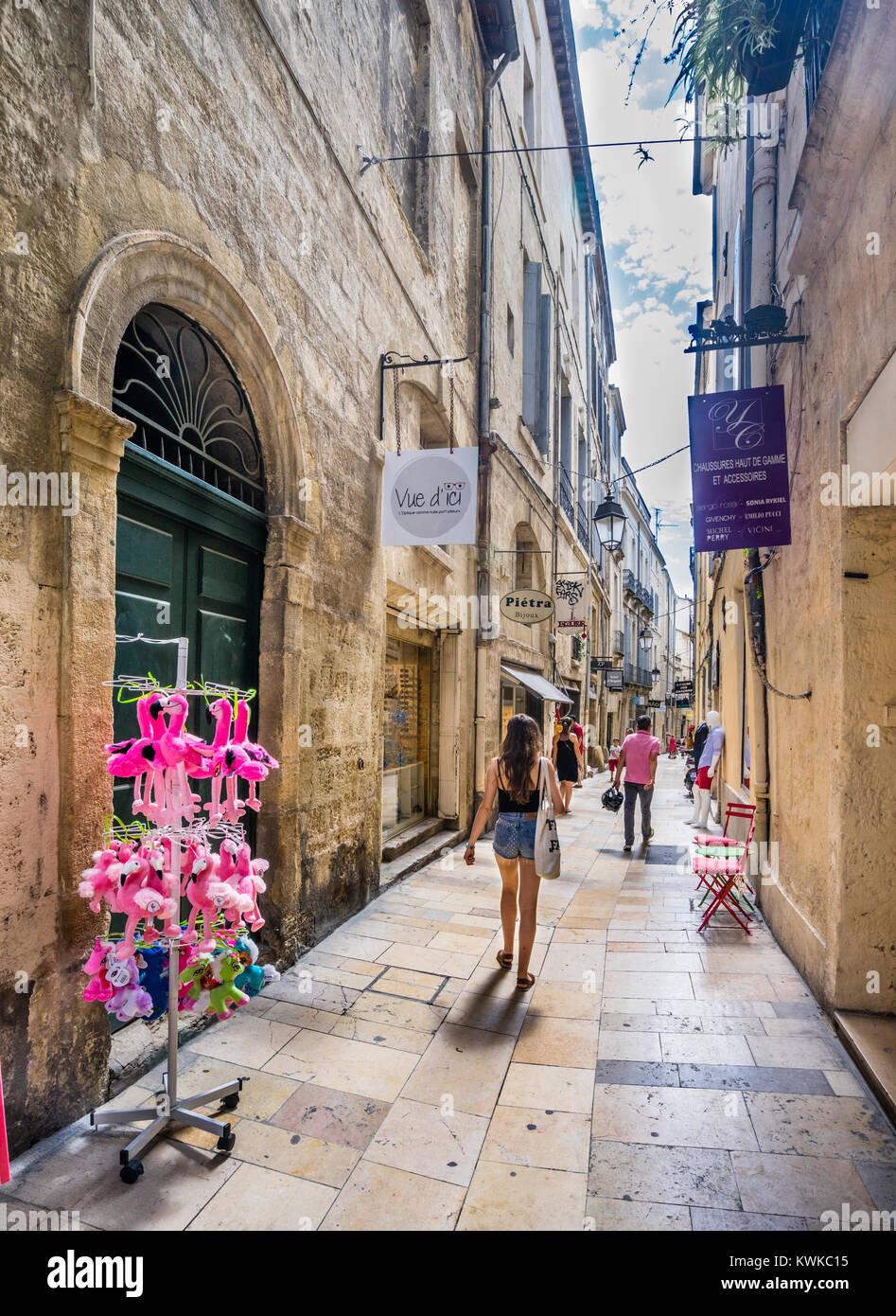 France, Hérault department, Montpellier, Rue de l'Ancien Courrier, narrow street in the historic center of the city Stock Photo